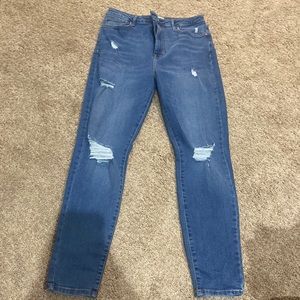 Forever 21 Ripped Blue Jeans Skinny